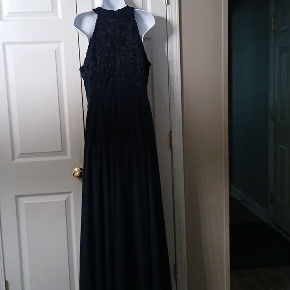 Lulus navy blue lace chest sleeveless formal maxi dress wedding party Sz XL NWOT - Picture 5 of 12